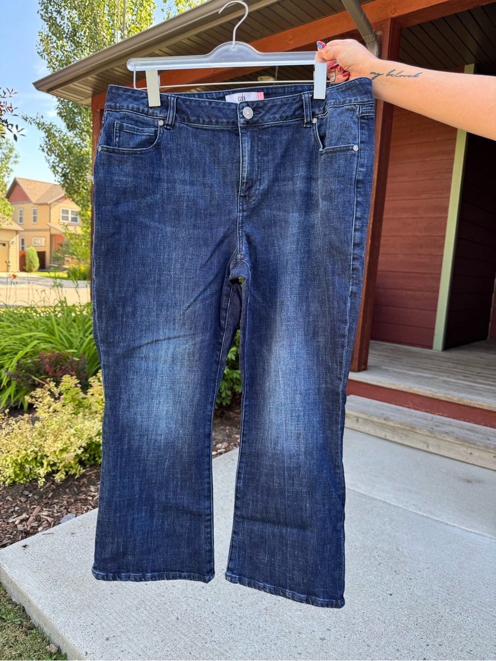 CAbi Kick Back Kick Flare Cropped Jeans.